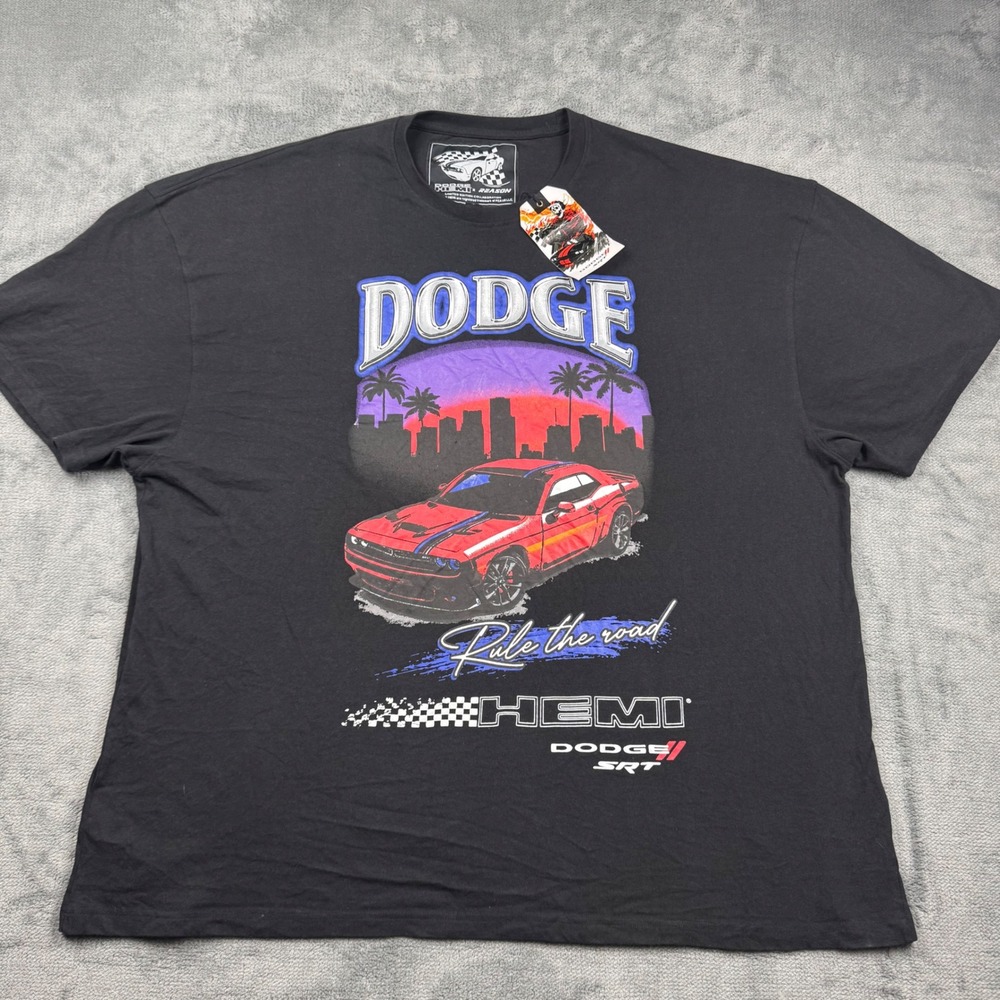 Dodge x Reason HEMI SRT Challenger Graphic T-Shirt Mens XXXL Black New